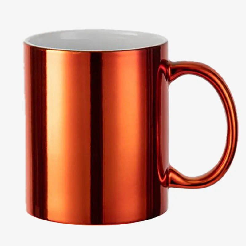 Taza de colores plateados para sublimar 11 oz color rojo