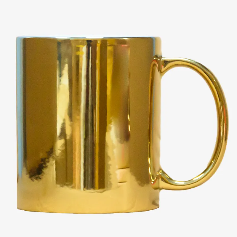 Taza de colores plateados para sublimar 11 oz color dorado