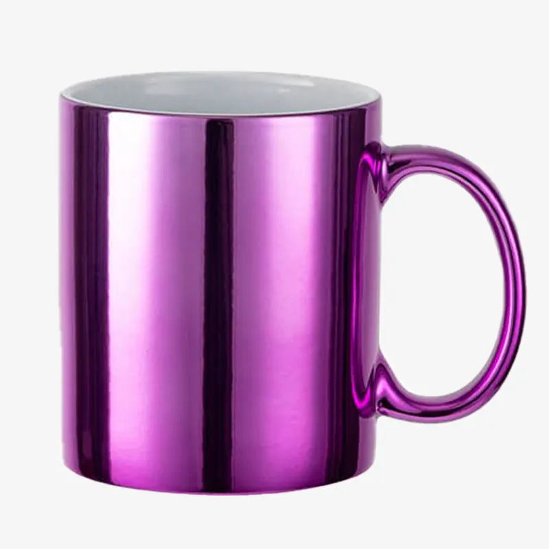 Taza de colores plateados para sublimar 11oz color morado