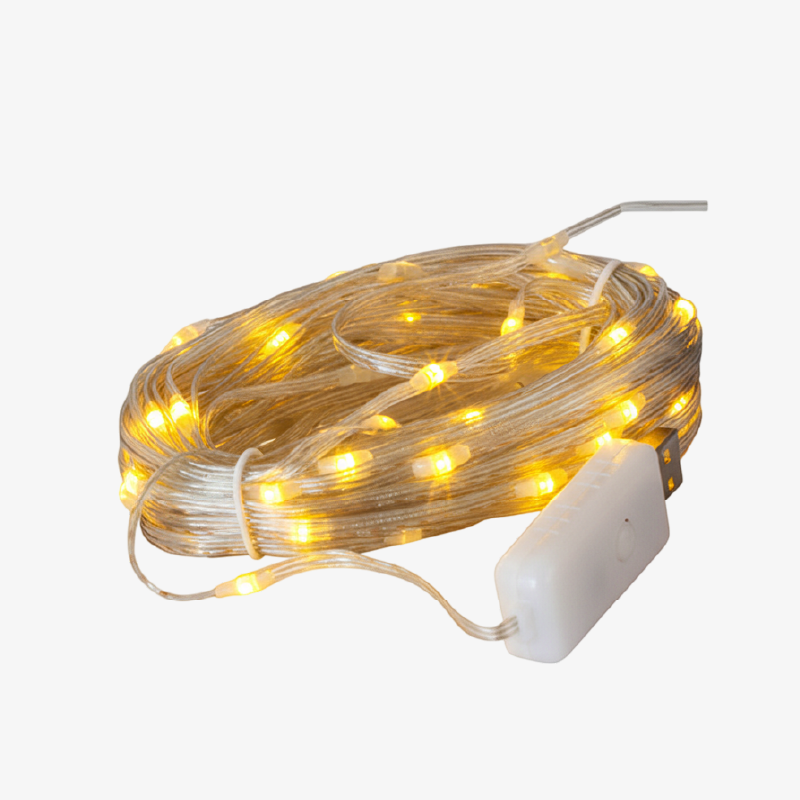 Luces de Navidad, color amarillo, 10m, modernas