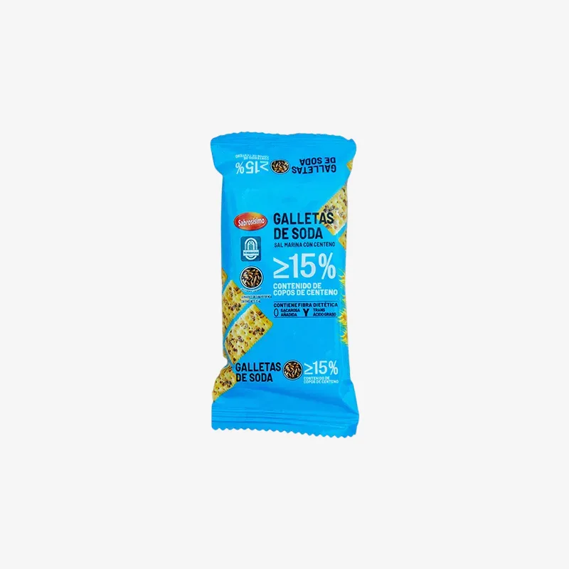 Galletas de soda de sal marina con centeno