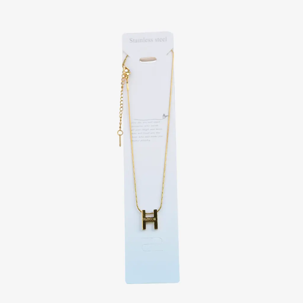Collar dorado con dije H "Hermosa"