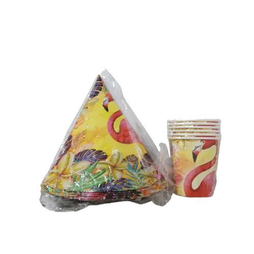 Set de artículos para fiesta (temática flamenco rosa)