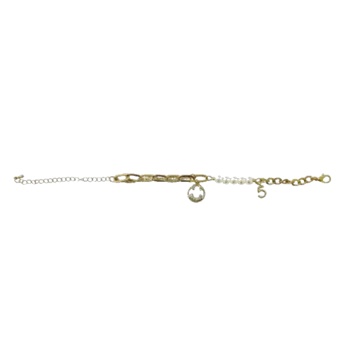 Pulsera de cadena y perlas "Diva"
