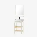 Set 14 de Baño con Espejo y mueble abierto de 2 niveles y lavamanos 78*43*35CM