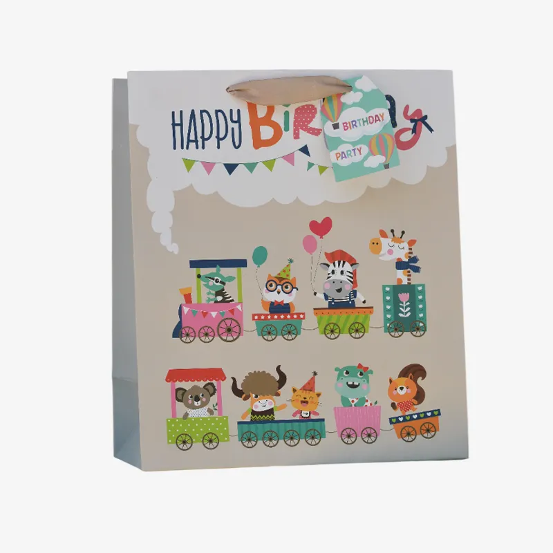 Bolsa de regalos Infantil tren de animales (grande) ZD025A
