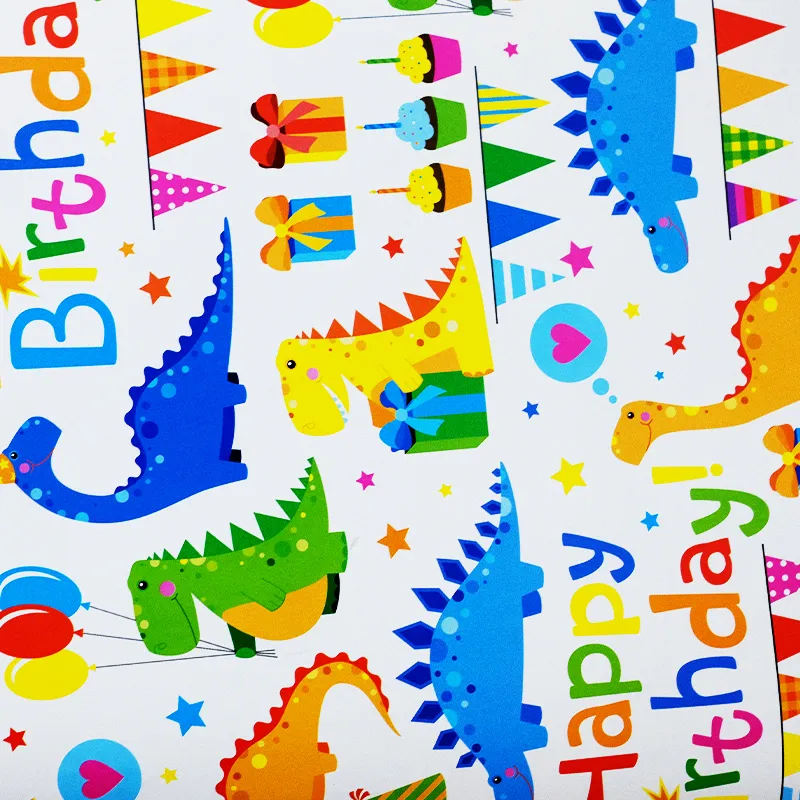 Papel de regalo para cumpleaños (Dinosaurios Happy Birthday )(PZ003)