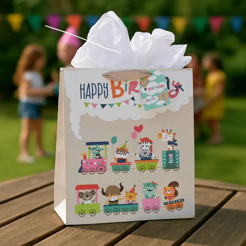 Bolsa de regalos Infantil tren de animales (grande) ZD025A