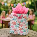 Bolsa de regalos con diseño de flamencos (mediana) ZD001B