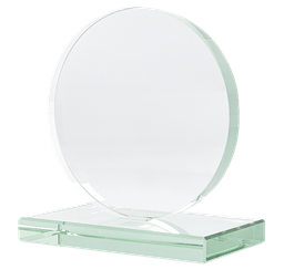 [NH13CGCR34] Cristal grande de forma circular con soporte, para sublimar tamaño: 15*15*2cm