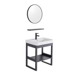 [NH12S9BLV37CM] Set 9 de Baño con Espejo redondo y lavamos 37*58*30CM