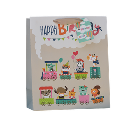 [NH09BPE200]  Bolsa de regalos de tren de animales (grande) ZD035