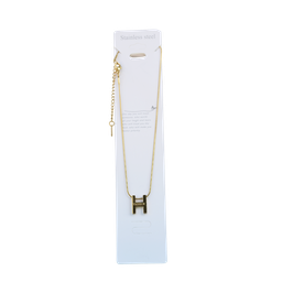 [NH09COG800] Collar dorado con dije H "Hermosa"