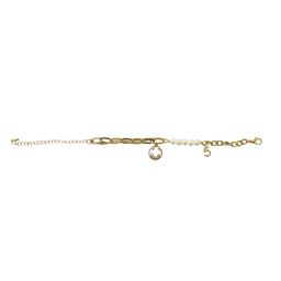 [NH04PK800] Pulsera de cadena y perlas "Diva"