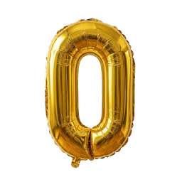 [NH09GFNA1000N0D] Globo dorado con forma de número (Número 0) 