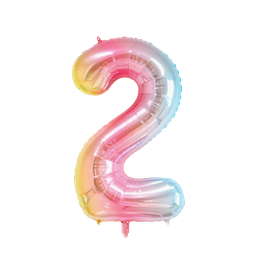 [NH09GFNB1000MCO2] Globo de cumpleaños en forma de número 2 (Multicolor)